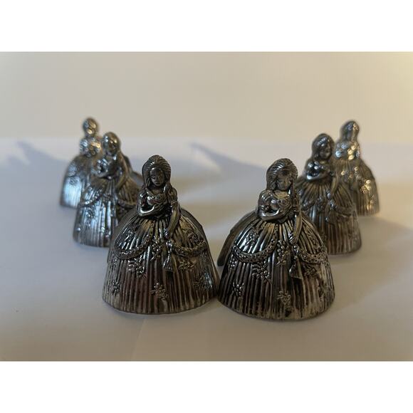 Antique Silver Plated Menu Holder set of 6 Place Marker Elldee French German - Picture 15 of 15